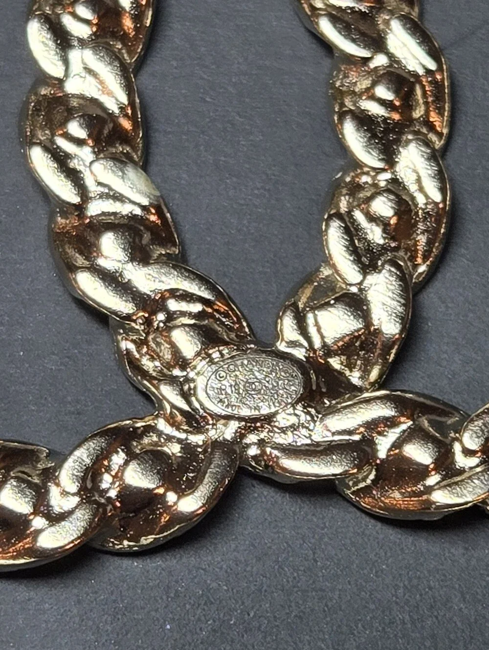 #162 - Chanel 2019 Golden Tone CC Logo w/crystals Brooch